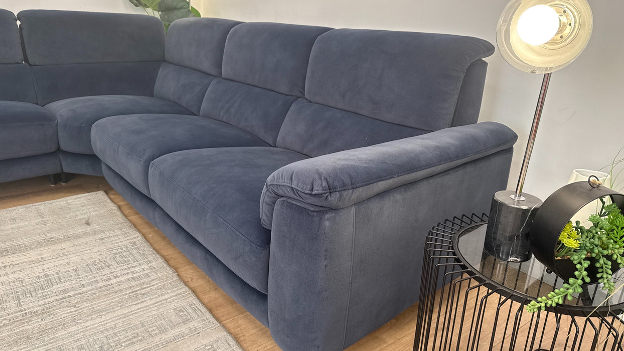 Sofology Illinois Fabric 1 Corner 2 in Lifestyle Mottled Navy Blue