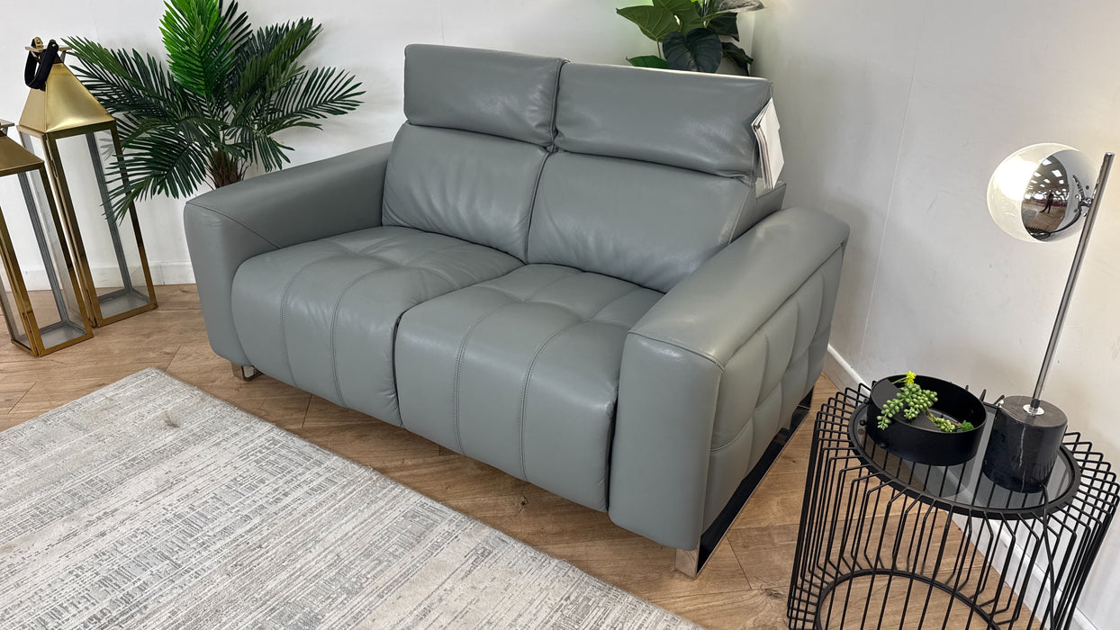Sofology The Marvella 2 Seater Sofa in Trusty Sheen Leather Granite Teal