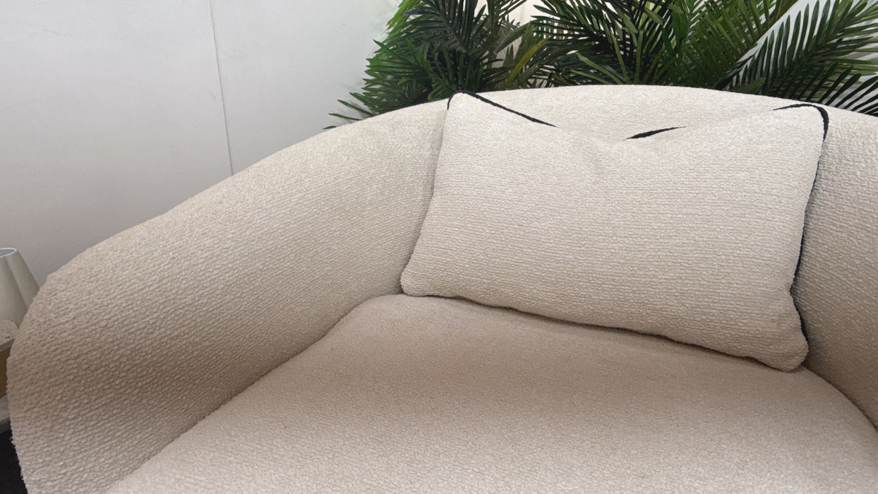 Sofology Westwood Fabric Swivel Chair in Soft Boucle Ecru