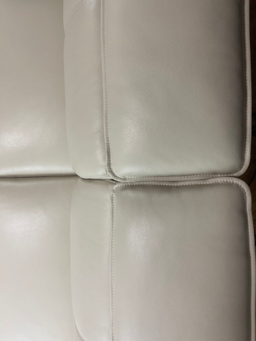 Benz 3 Seater Trusty Sheen Bone China Leather - Power Recliner Power Headrest (WA2)