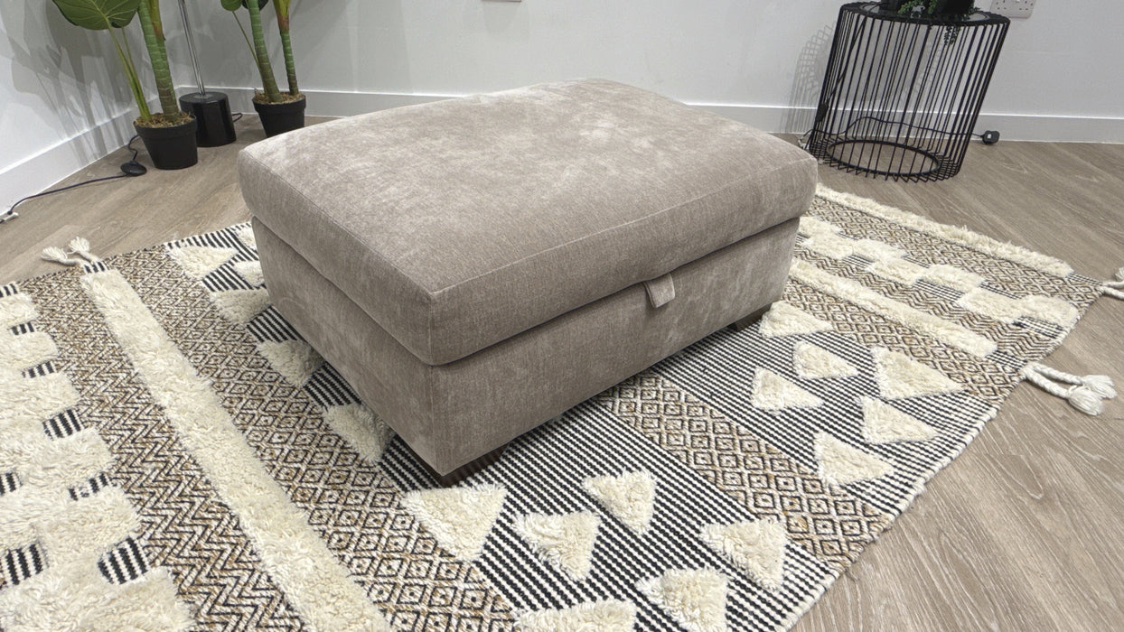 Sofology Tallulah Fabric Storage Footstool in Soft Chenille Wicker