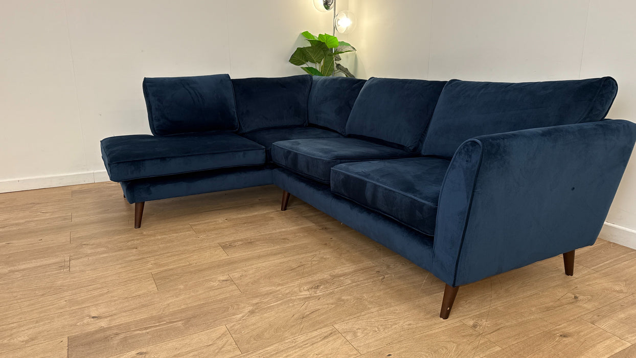 Sofology The Keswick Terminal End 1 Corner 2 Fabric Sofa in Deluxe Velvet Navy