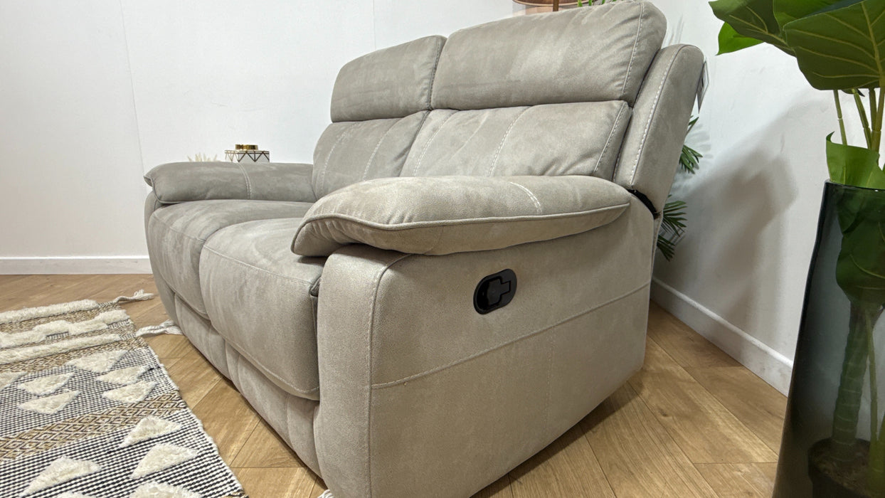 DFS Emery 2 Seater Fabric Manual Recliner in Misty