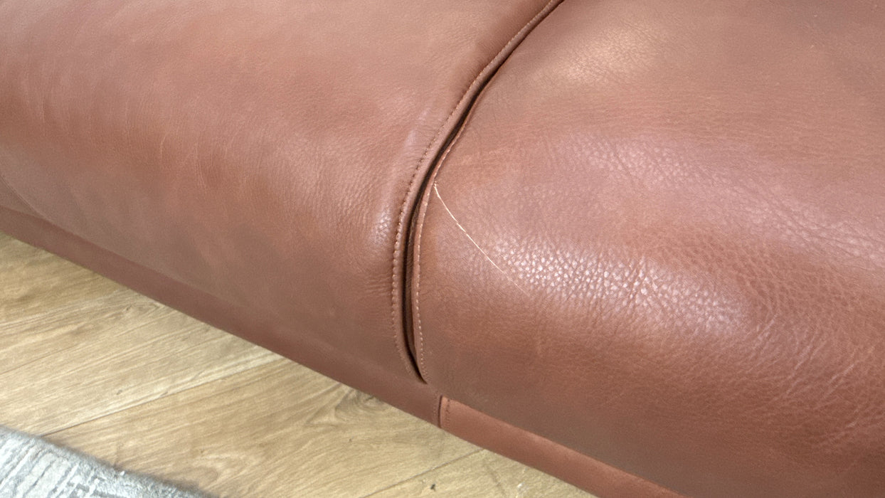 Sofology Adler Leather Asymmetric 4 Seater in Relaxed Soft Brown