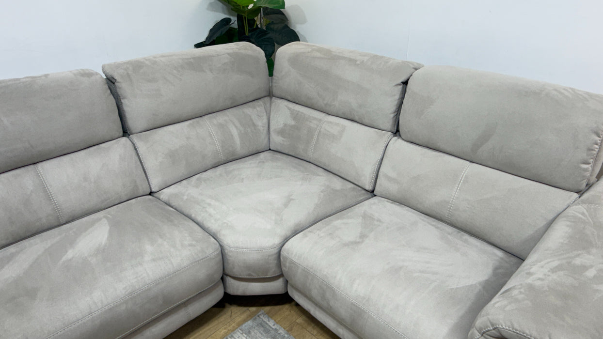 Sofology Illinois Fabric 2 Corner 1 Power Recliner/Headrest x 1 in Lifestyle Textured Grey