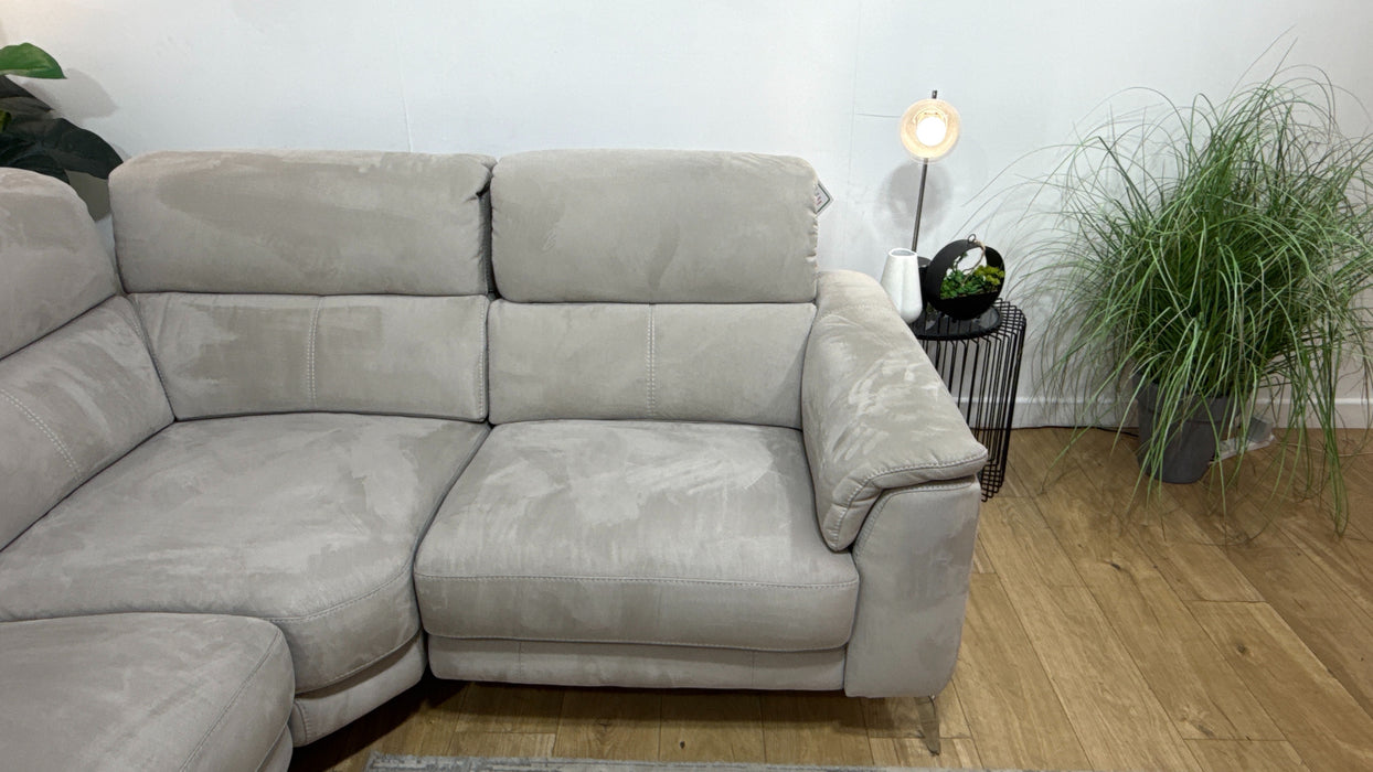 Sofology Illinois Fabric 2 Corner 1 Power Recliner/Headrest x 1 in Lifestyle Textured Grey