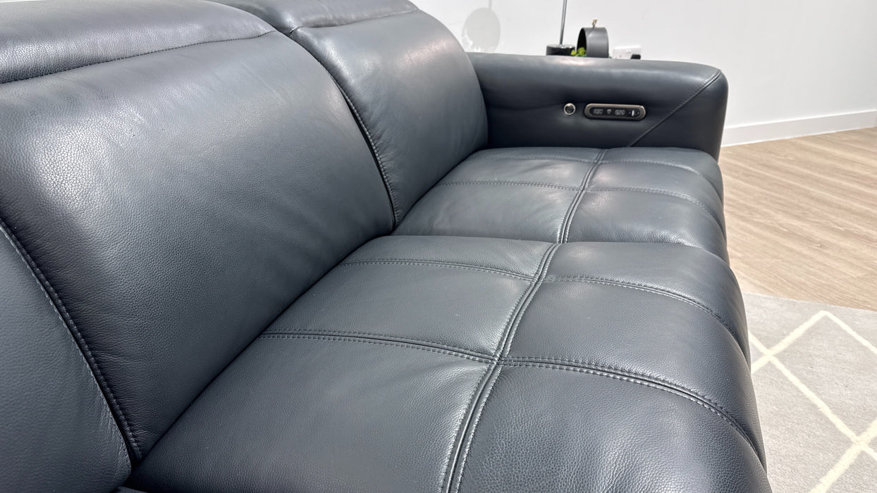 Sofology Marvella Leather 3 Seater in Trusty Sheen Jet Black