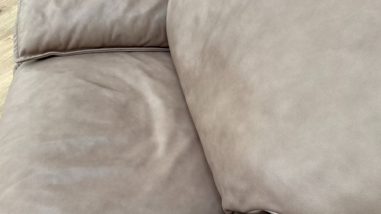 Sofology Embrace Recliner Loveseat Chair in Trusty Matt Leather Taupe