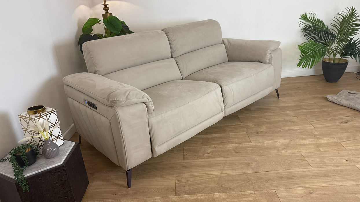 Sofology The Fratelli 2.5 Seater Recliner Sofa in Lifestyle Nubuck Feel Fabric Stone