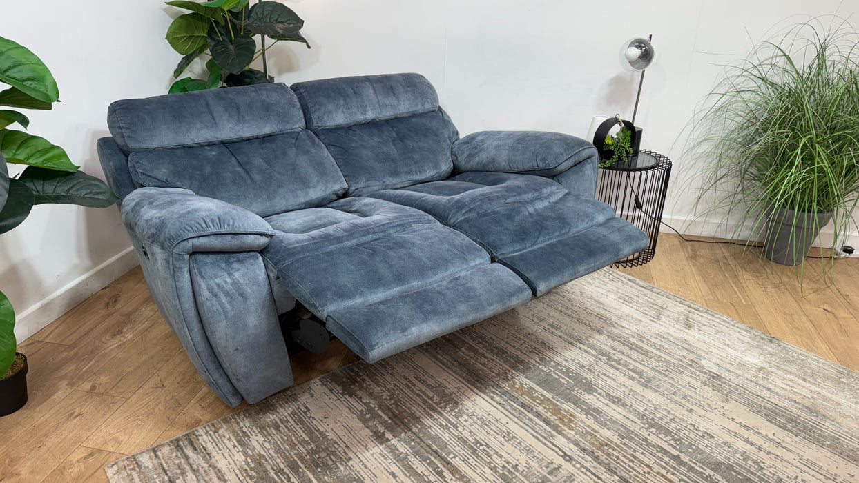 Sofology Radleigh Fabric 2 Seater Power Recliner in Decent Teal