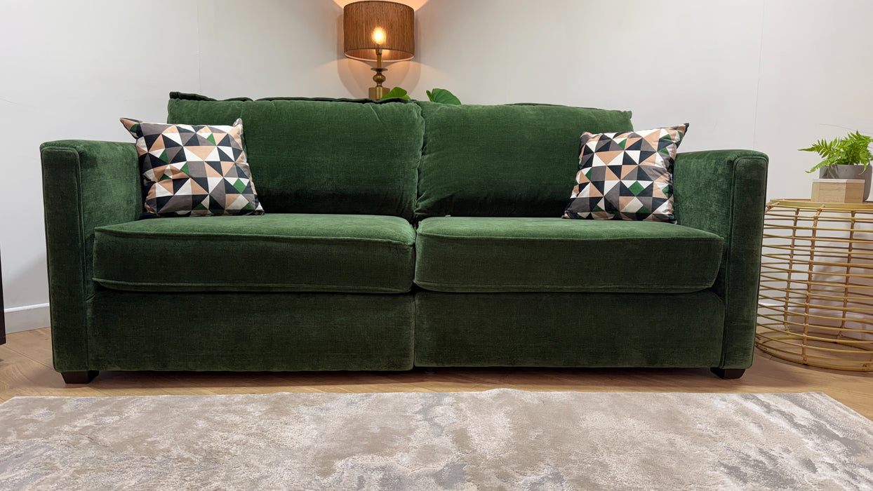 Sofology Piazza Fabric 4 Seater Split Full Back in Aston Chenille Moss/Vento Clay/Rico Olive Mix