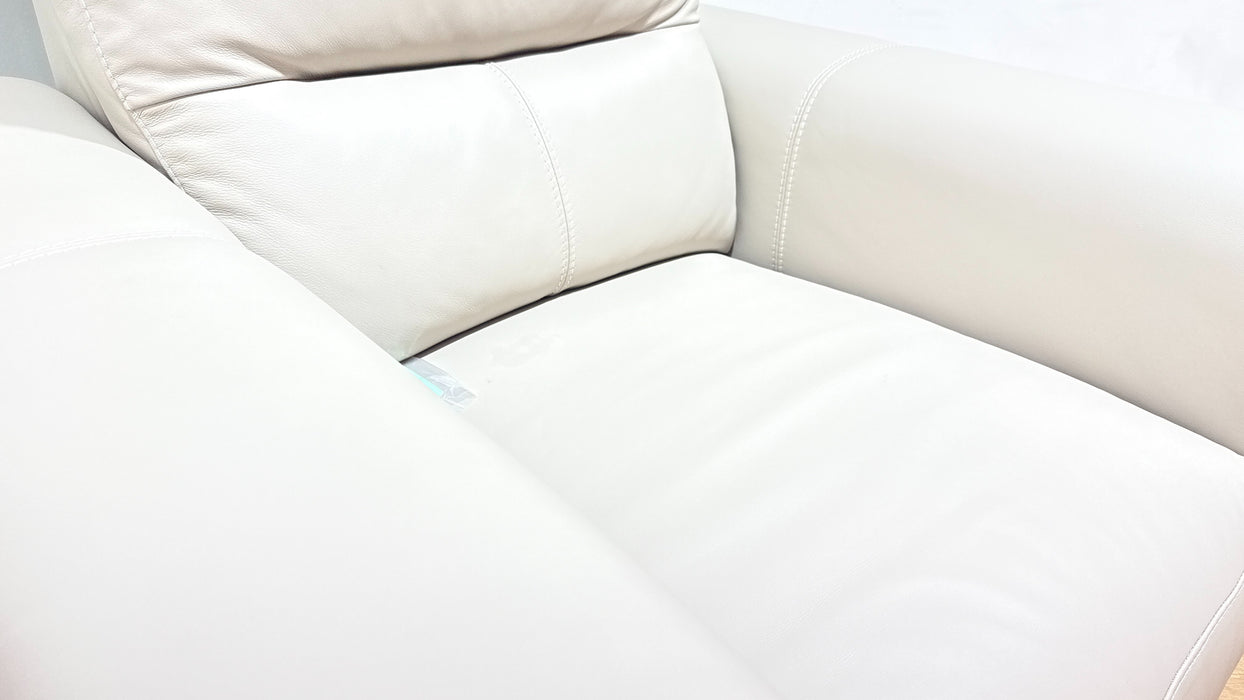Sofology Sample Leather Chair Power Recliner in Trusty Matt Stone