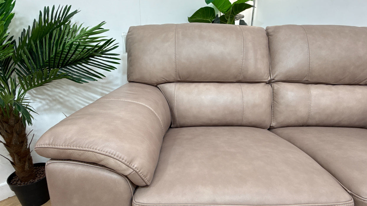 Sofology Santina Leather 2 Seater in Relaxed Soft Stone