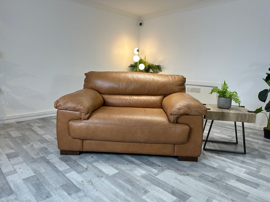 Santino Leather Loveseat - Apollo Espresso