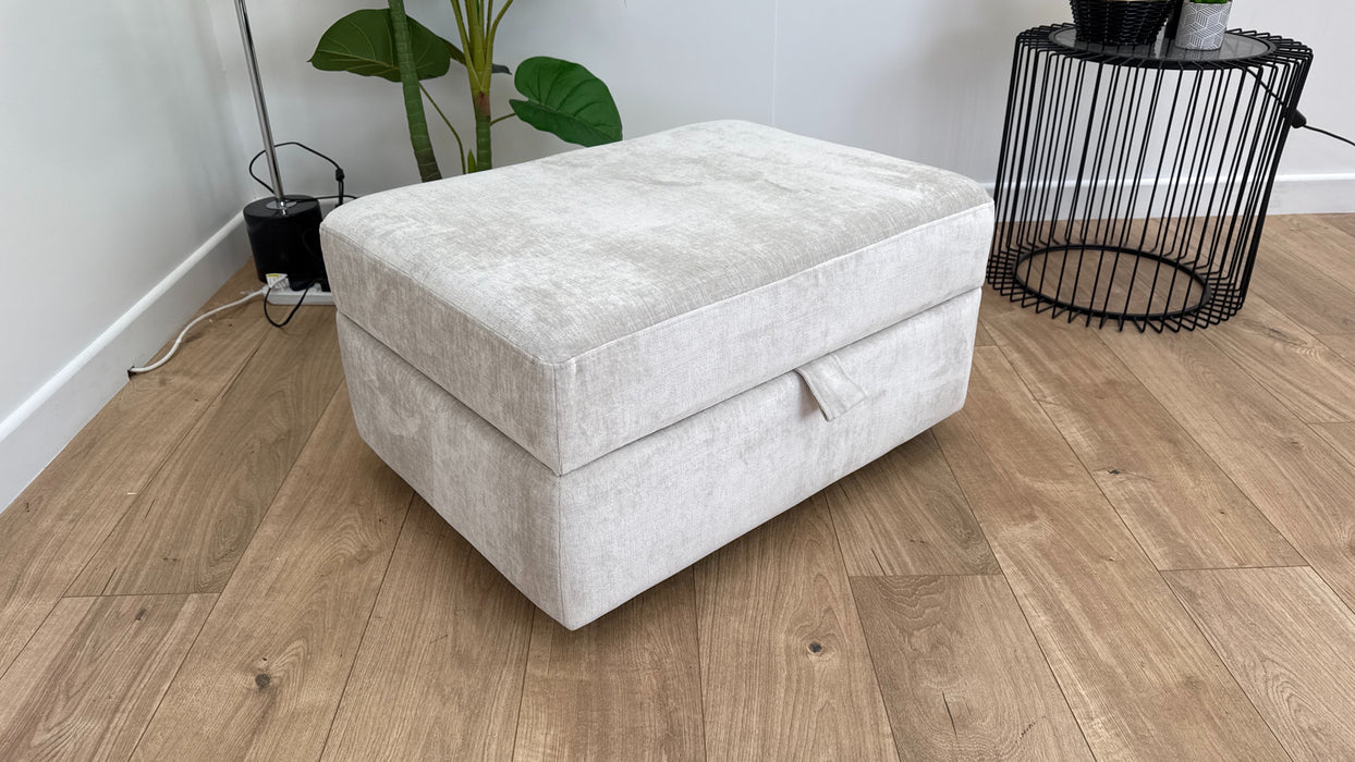 The Fitzrovia Footstool - Fabric - Luxury Chenille Mist