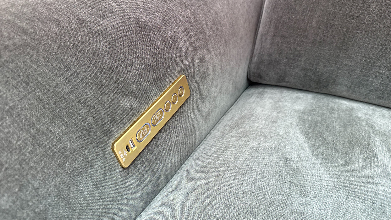 Sofology Plaza Fabric 3 Corner Smart Console 1.5 Power Recliner/Headrest in Relaxed Chenille Pine