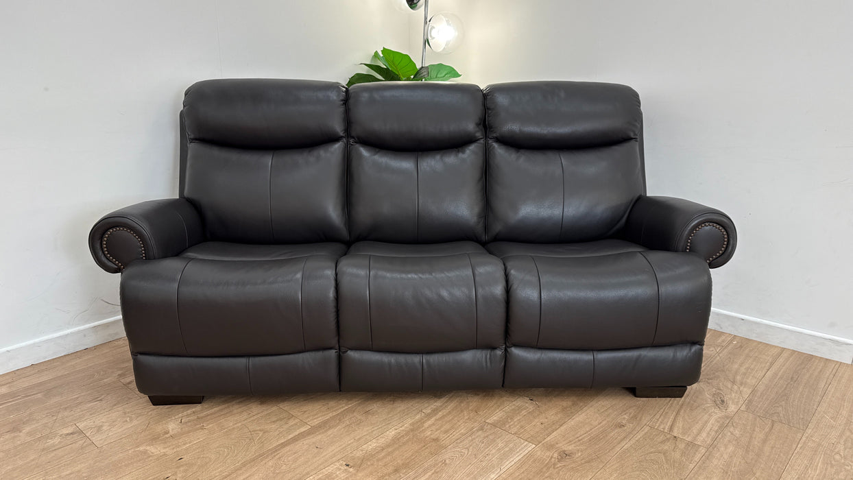 Sofology The Benton 3 Seater Leather Sofa in Black Coffee