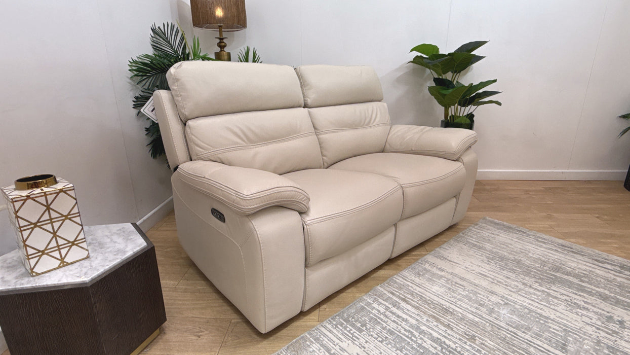 DFS The View Leather 2 Seater Power Recliner in Ivory