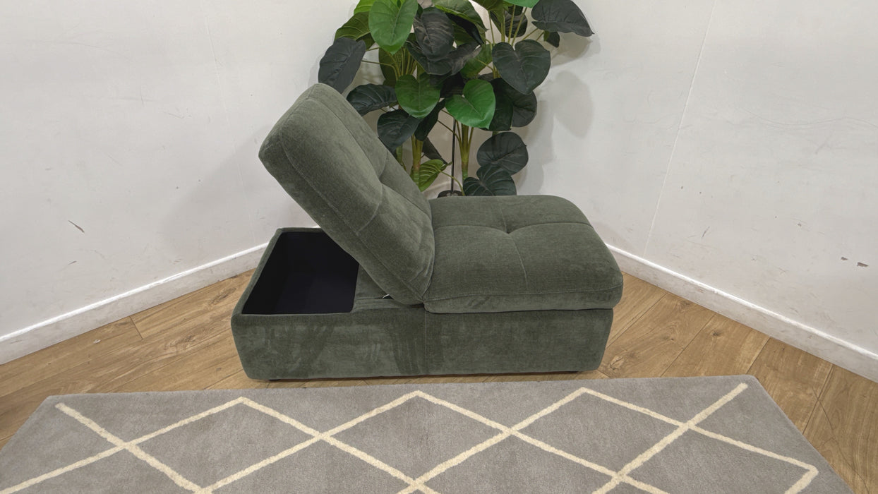 Sofology Lumiere Fabric Dual Storage Footstool in Relaxed Chenille Pine