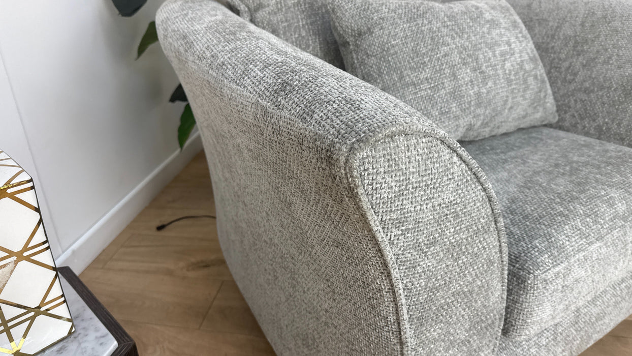 Sofology Scintillate Fabric Loveseat in Basketweave Chenille Silver