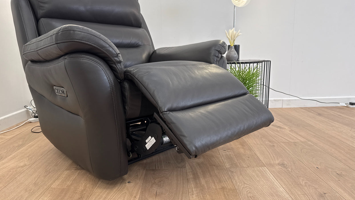 Broxton Leather Chair - Power recliner - Power headrest - Black Coffee