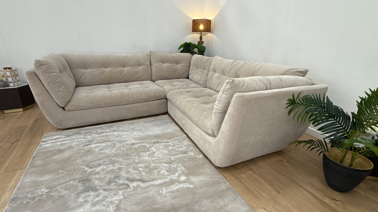 Sofology The Cocoon Fabric 2 Corner 2 in Textured Chenille Stone