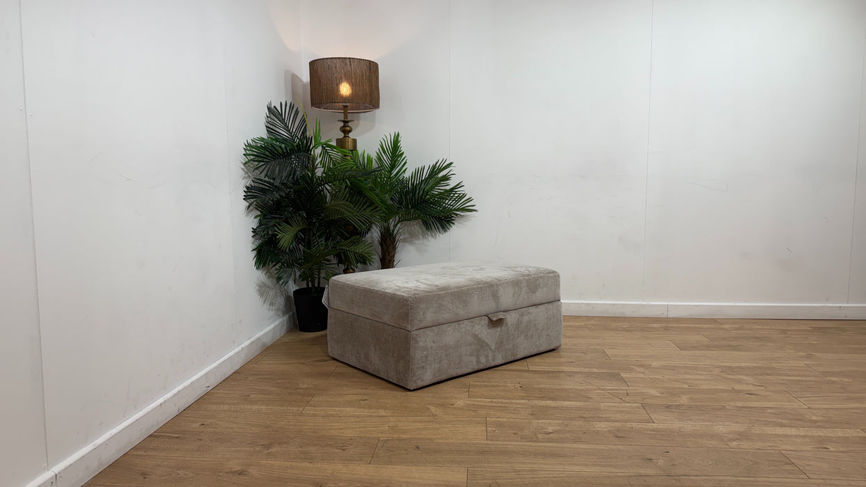 Sofology Regency Fabric Large Storage Footstool in Luxe Chenille Stone