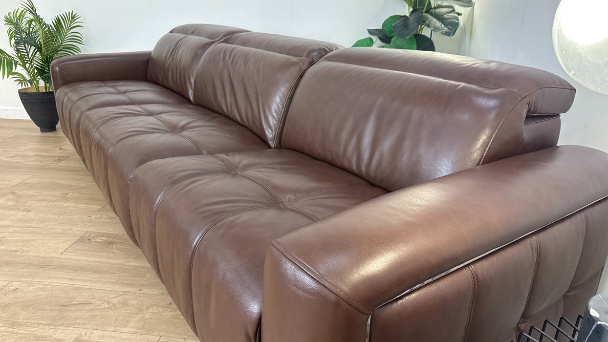 Sofology The Marvella 4 Seater Leather Sofa in Trusty Sheen Leather Chocolate