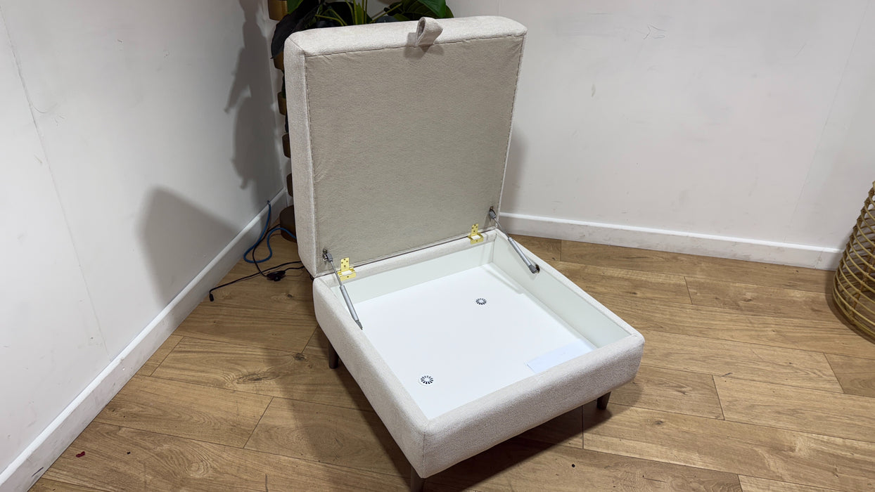 Sofology The Hackney Fabric Storage Memory Foam Footstool in Linen Look Chenille Mist