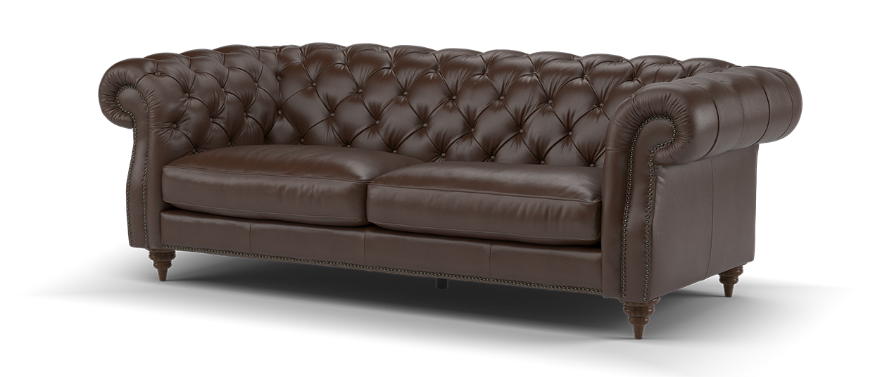 Sofology Darcy Leather 3 Seater in Chestnut