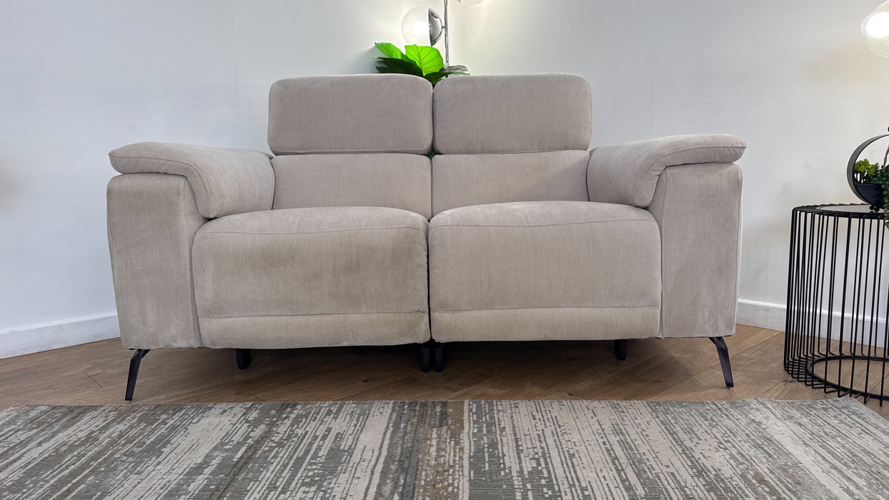 Sofology The Fratelli Fabric 2 Seater Power Recliner/Headrest in Relaxed Chenille Cotton