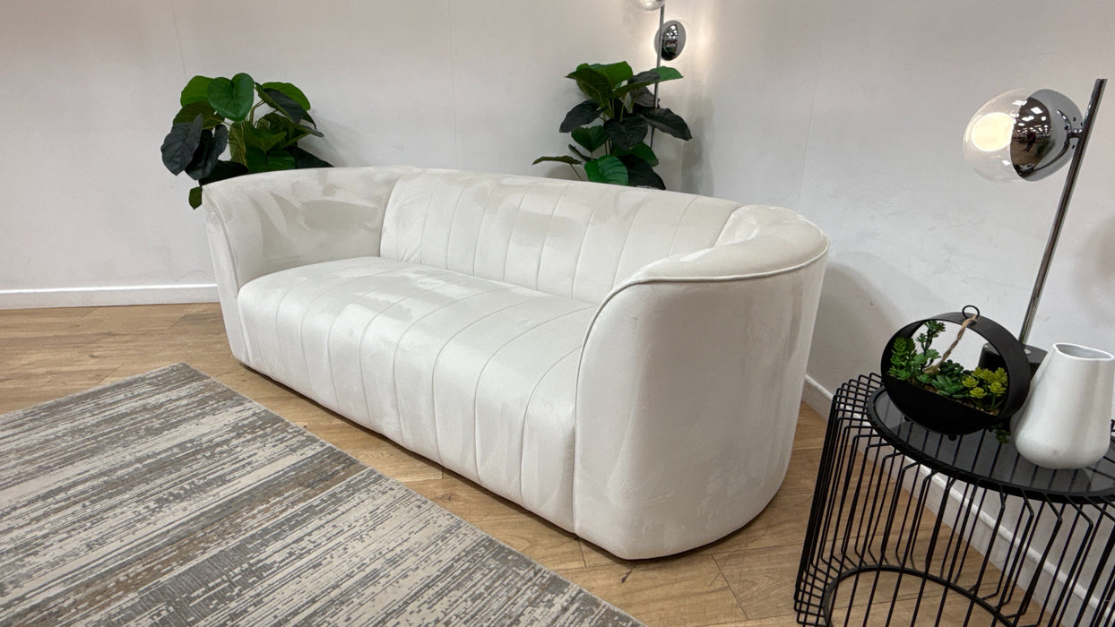 Sofology Fitzrovia Fabric 3 Seater in Matt Velvet Milk Mix