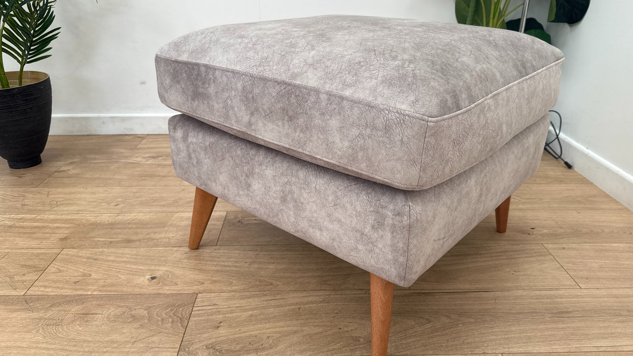 Sofology The Hackney Fabric Footstool in Lifestyle Dapple Stone All Over