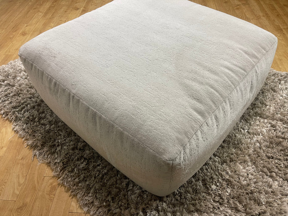 Majestica Fabric Designer Footstool - Plain Silver (WA2)