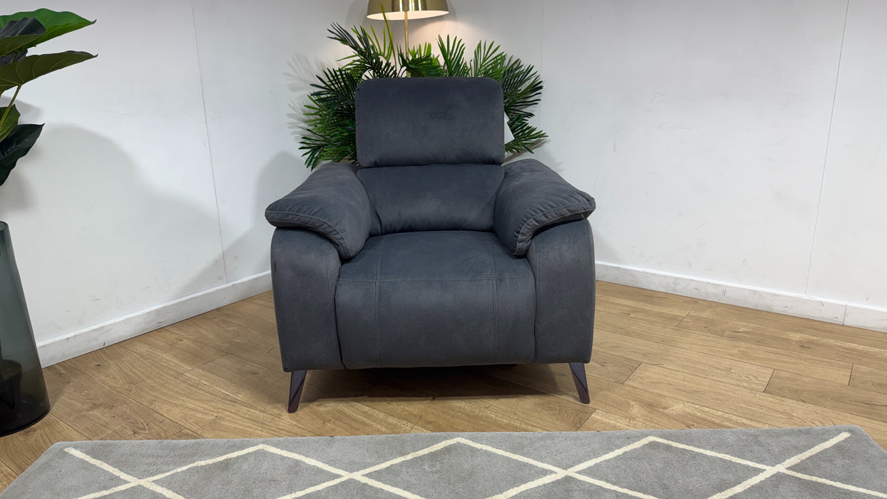 Sofology Bailey Fabric Chair Power Recliner in Lifestyle Flecked Charcoal