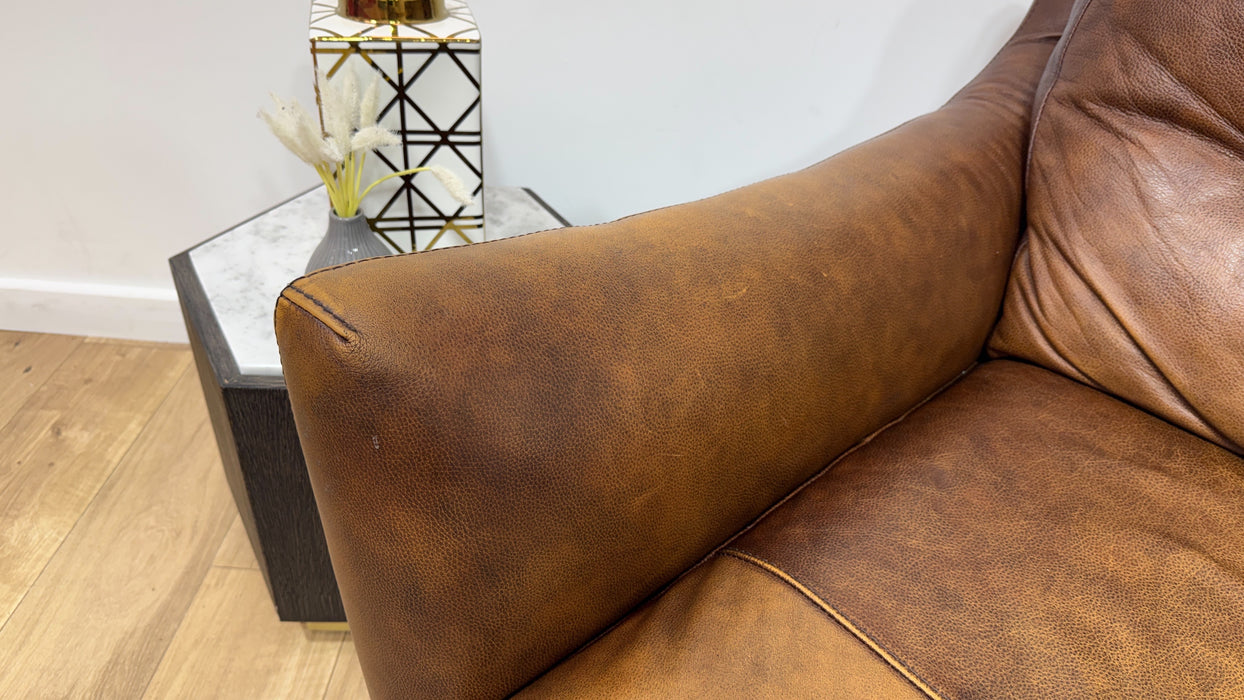 Sofology Cordelia Leather 3 Seater in Virginia Whiskey
