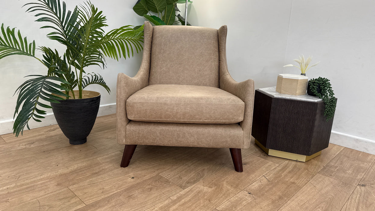 DFS Dulwich Leather Accent Chair in Taupe