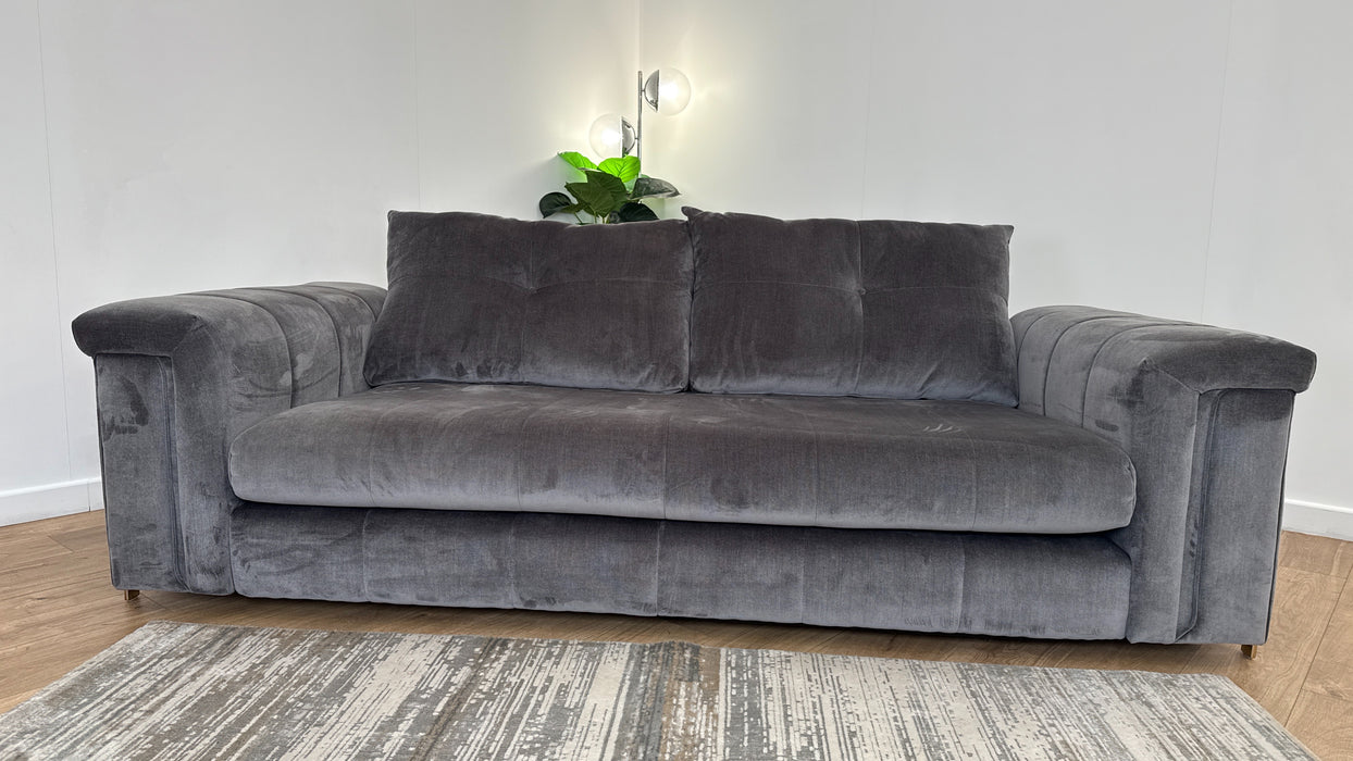 Sofology The Oscar Fabric 3 Seater in Textured Chenille Grey