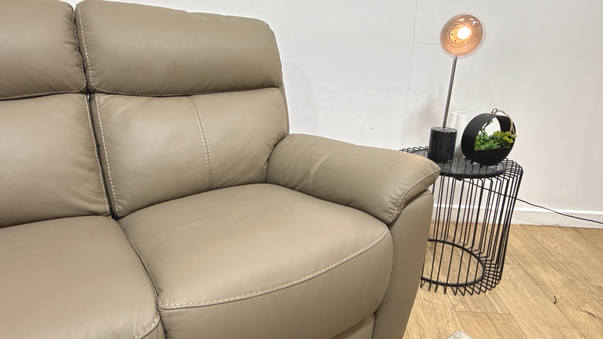 DFS Nevara Leather 3 Seater Power Recliner in Camel