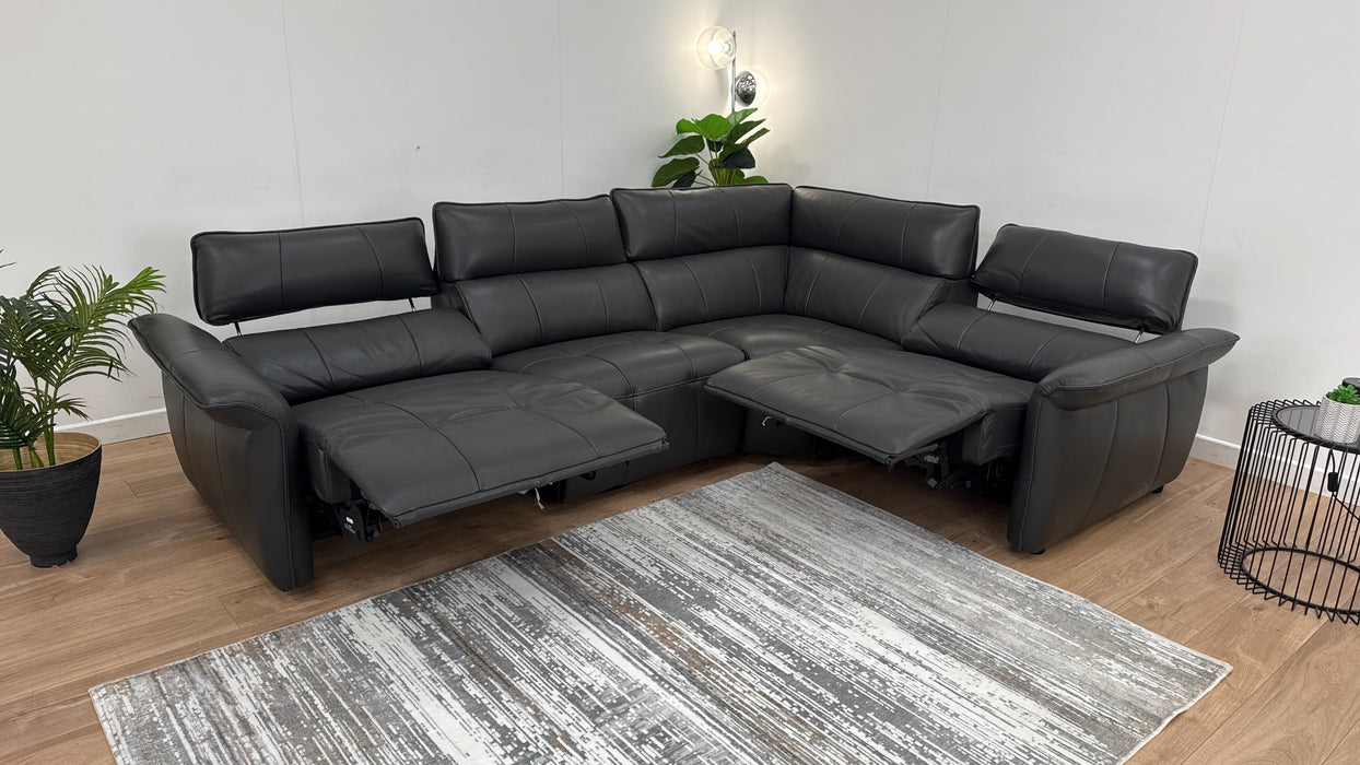 Cadenza 3 Corner 1 Corner Sofa - Power Recliner + Power Hdrst - Leather