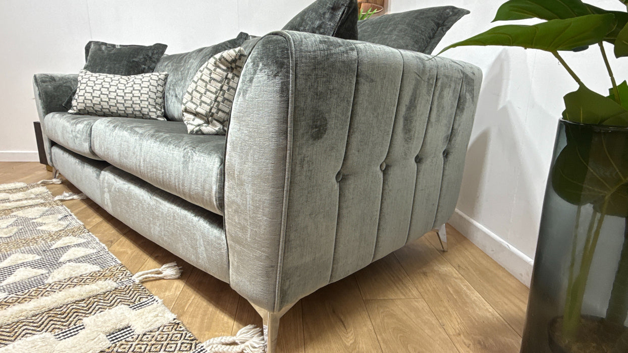 Sofology Luella Fabric Grande Sofa in Luxe Chenille Alpine Green Mix