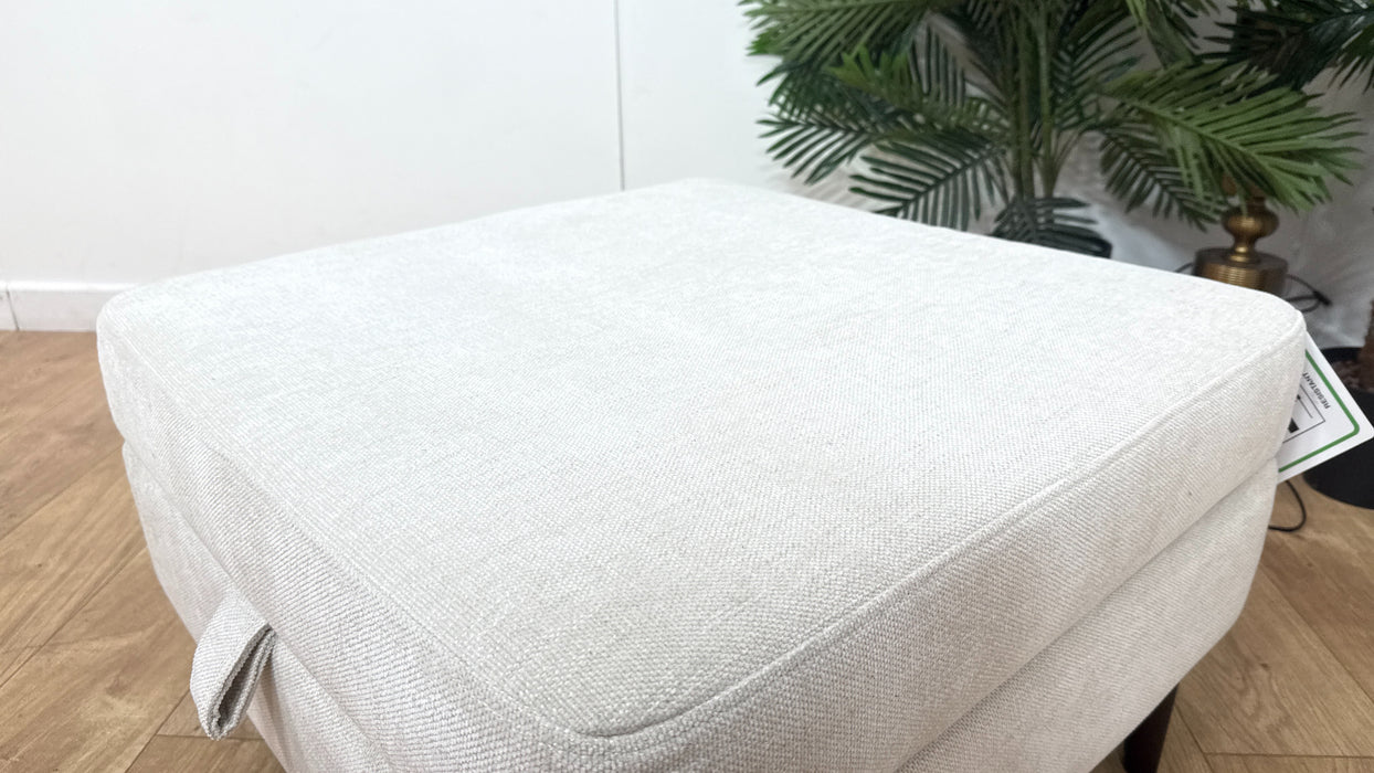 Sofology Hackney Fabric Storage Memory Foam Footstool in Linen Look Chenille Mist