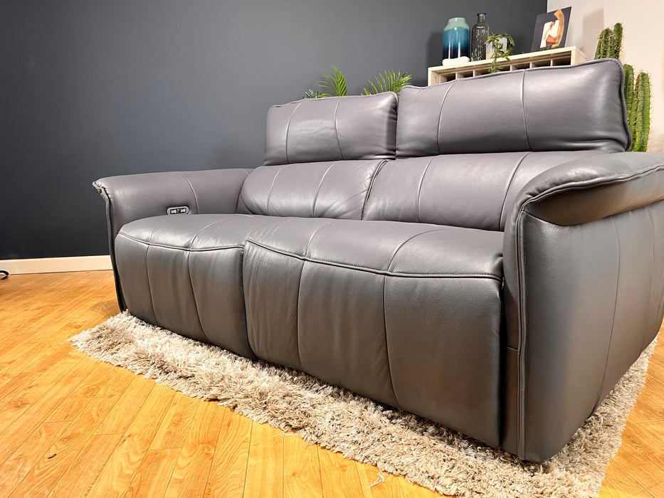 Cadenza 2.5 Seater Power Recliner Leather Sofa Lavender Grey ( WA2 )