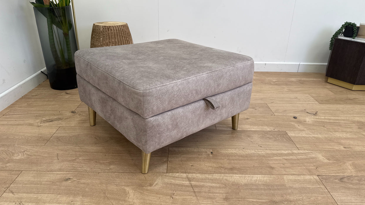 Sofology The Hackney Fabric Footstool in Lifestyle Dapple Stone All Over