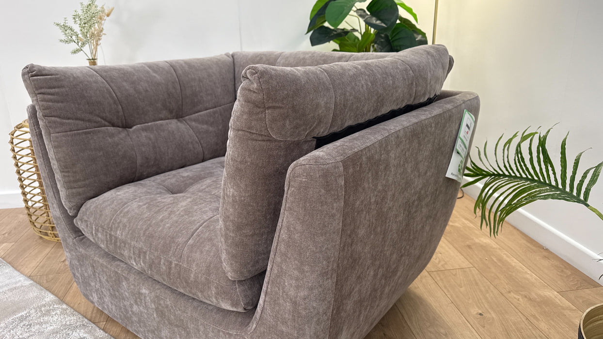 Sofology The Cocoon Fabric Swivel Chair in Relaxed Chenille Nutmeg