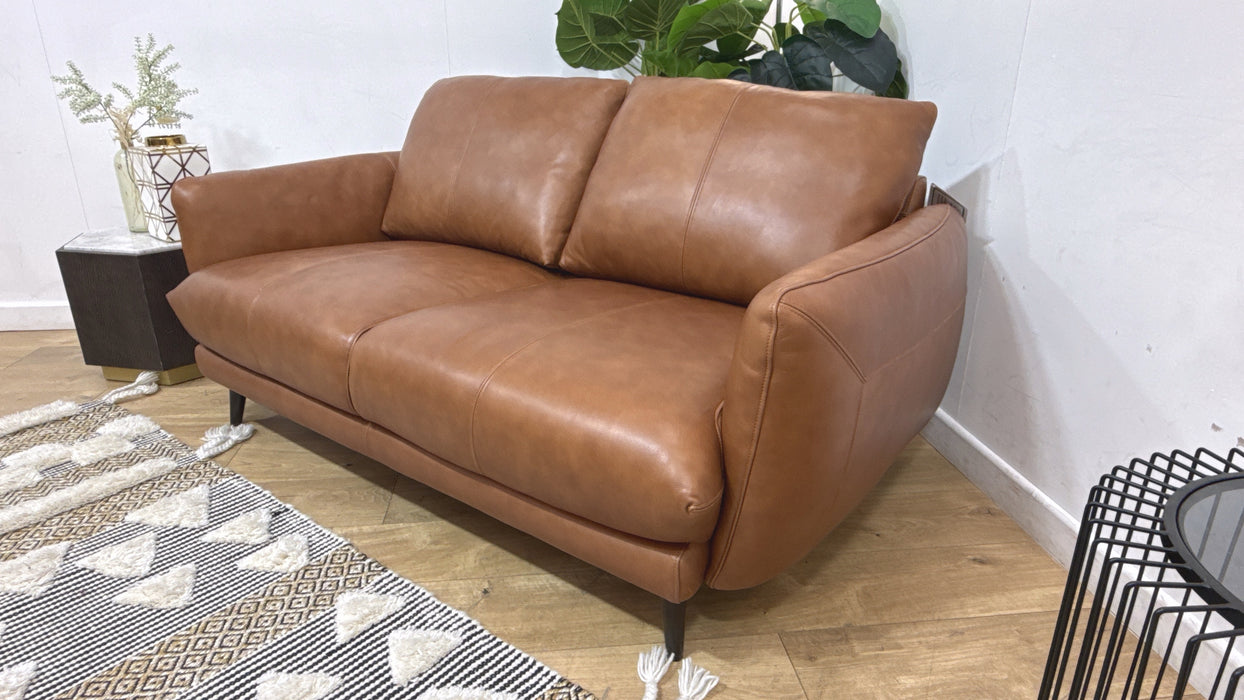 Sofology Adler Leather 2 Seater in Relaxed Soft Tan