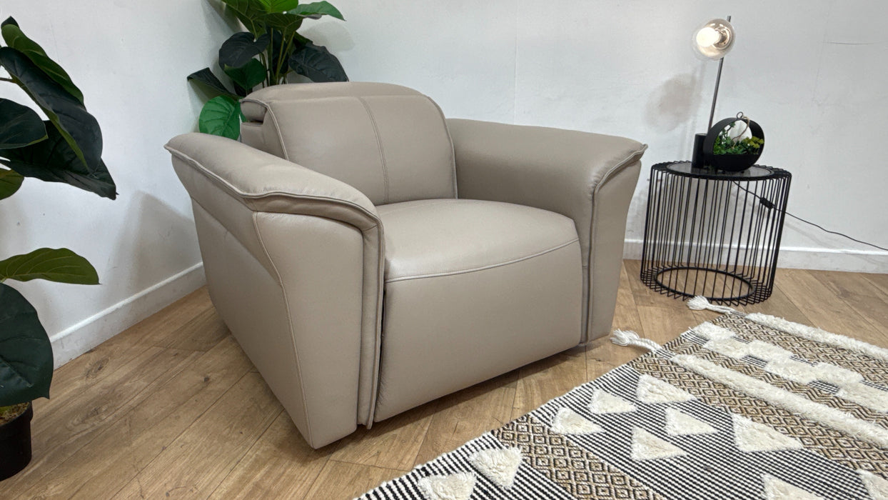 Sofology Fleur Leather Chair in Trusty Embossed Stone
