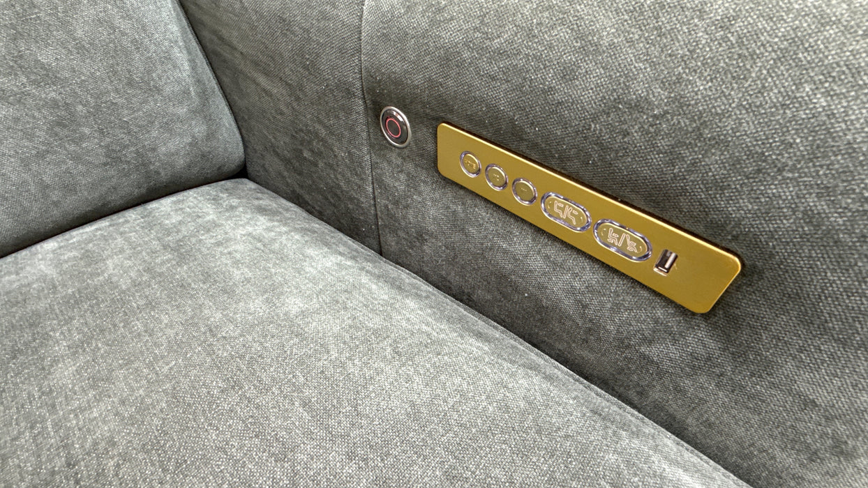 Sofology Kingsbridge Fabric 3 Corner 1.5 Power Recliner/Headrest Heated Seats in Relaxed Chenille Pine