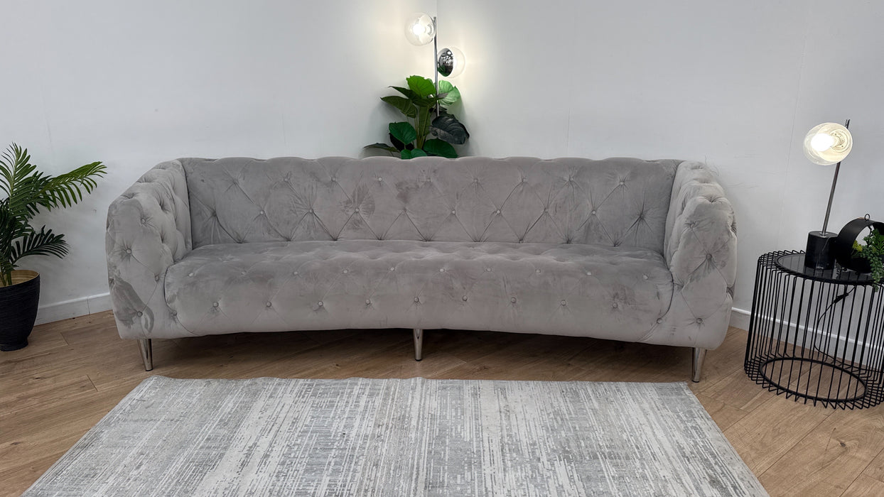 Sofology Alchemist Fabric 4 Seater in Plush Silver