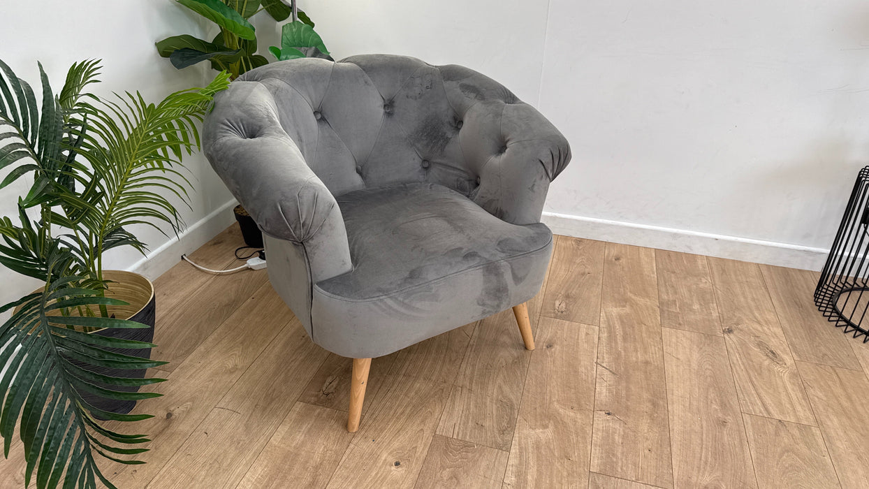 DFS Belair Accent Fabric Chair in Velvet Grey